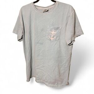 Comfort Colors Delta Gamma sorority size M blue pocket tee with anchor design